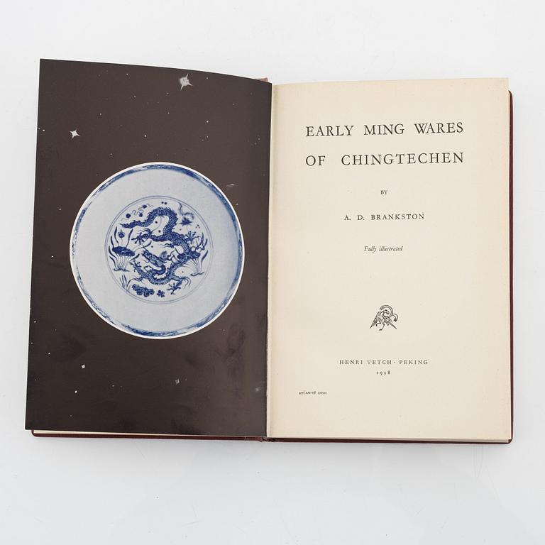 Archibald Dooley Brankston, a book, 'Early Ming Wares of Chingtechen', 1938.