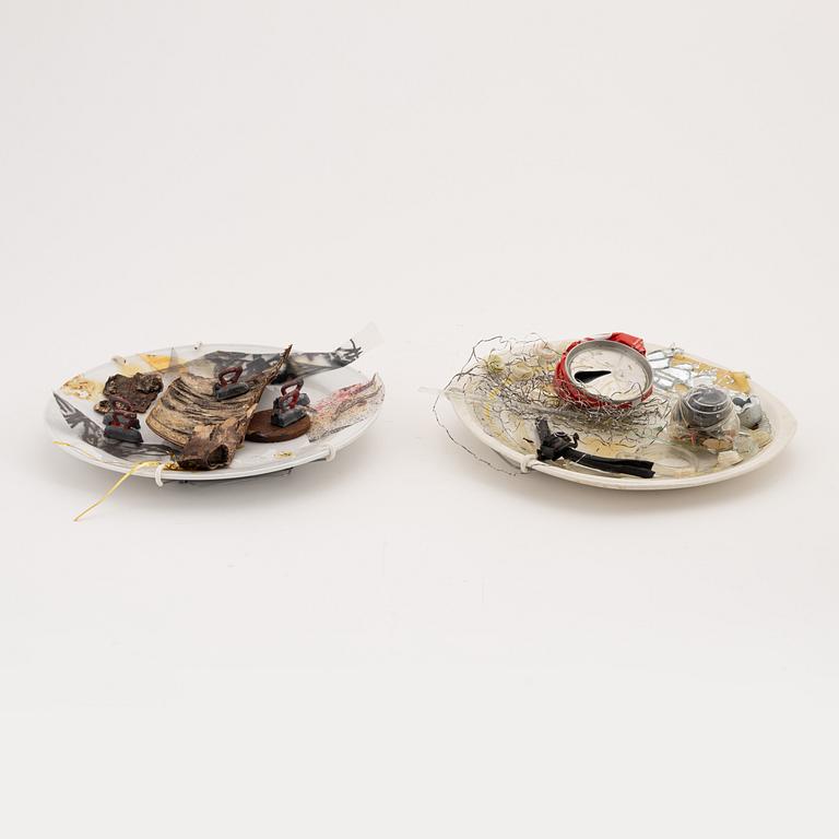 Kjartan Slettemark, multiples/plates, 7, mixed media, 1988, signed 16/24, 4/24, 8/24, 21/24, 3/24, 7/24.