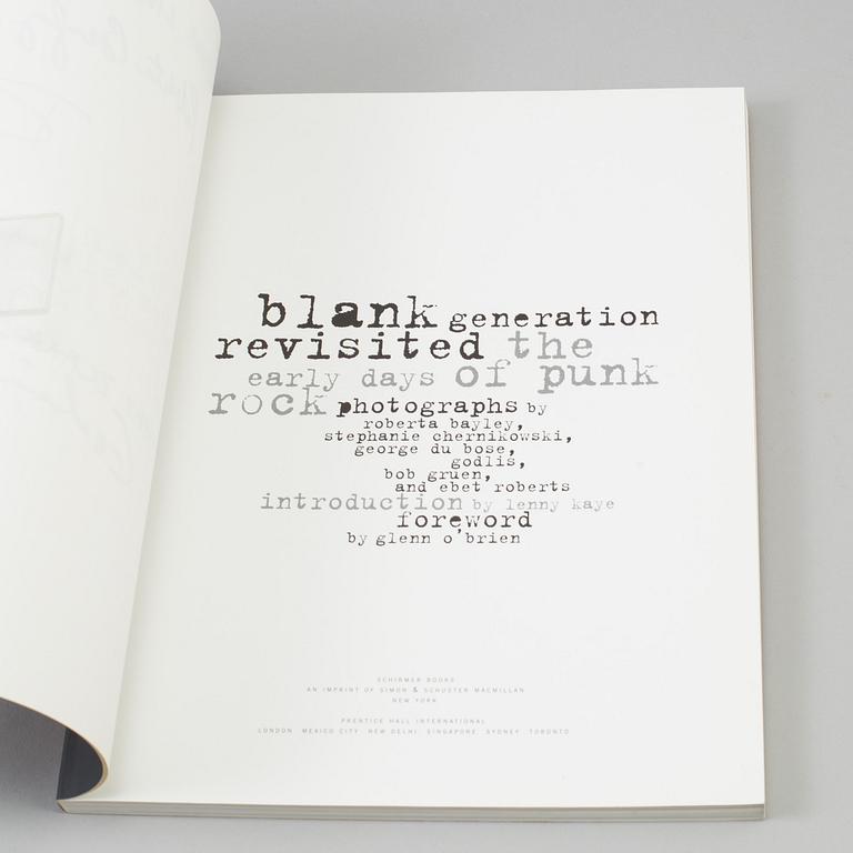 VARIOUS PHOTOGRAPHERS, book, "Blank Generation Revisited the Early Days of Punk Rock", 1997.