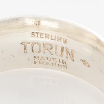 Ring silver med natursten.