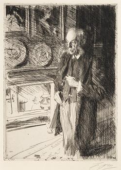 Anders Zorn, etching, 1893, signed in pencil.