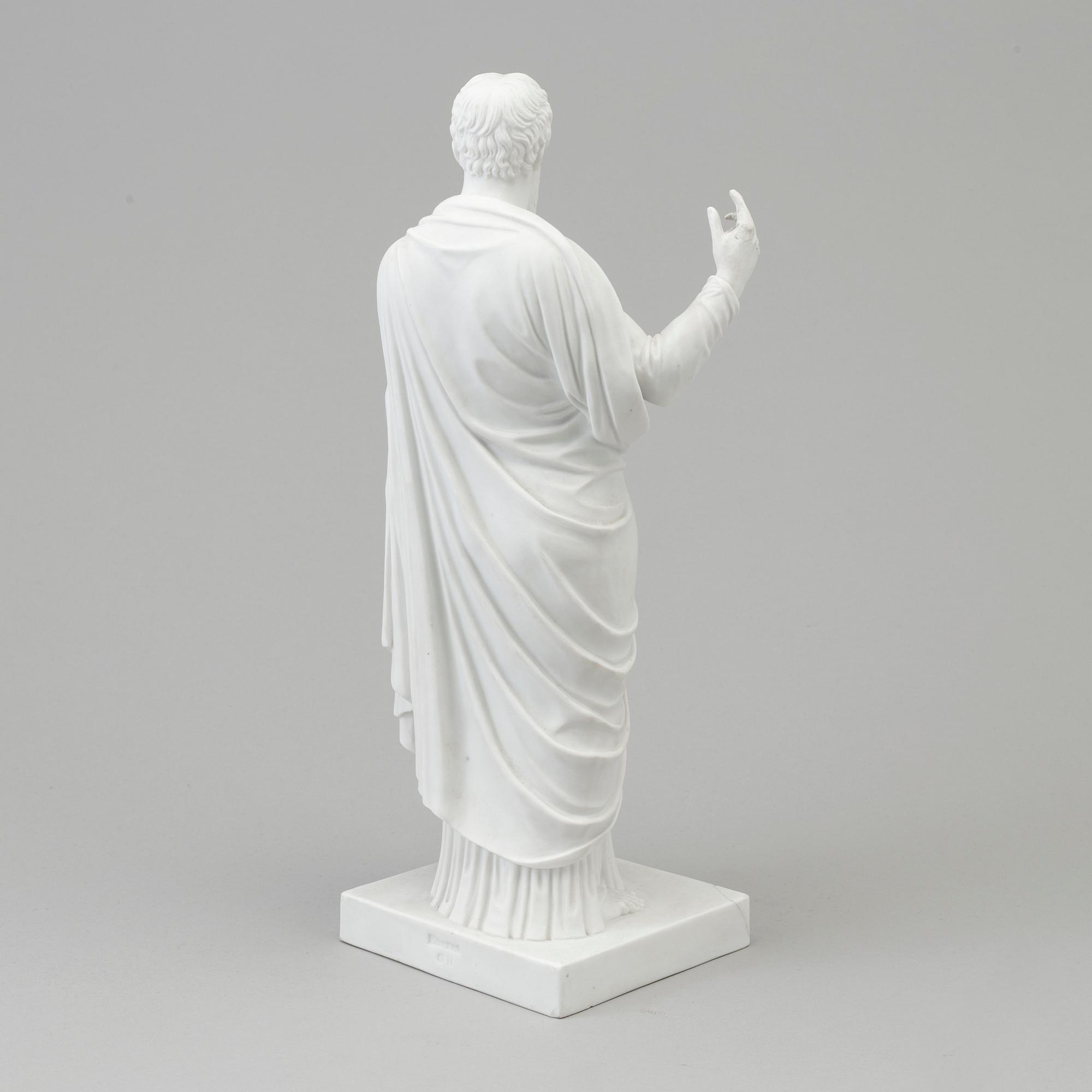 A bisquit figure of 'the Apostel Paulus' after Bertel Thorvaldsen. Royal Copenhagen, Denmark, 1860's.