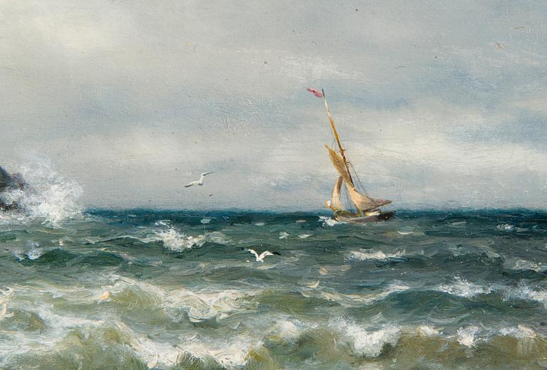 Oscar Kleineh, Mor och barn vid stormande Hav.