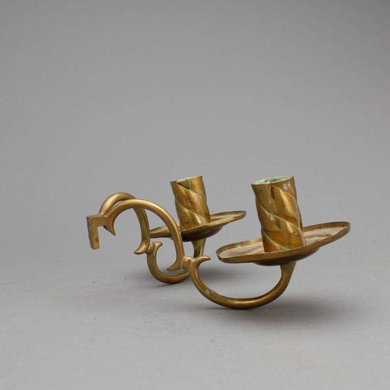 LJUSPLÅT, mässing, barockstil, 1800-tal.