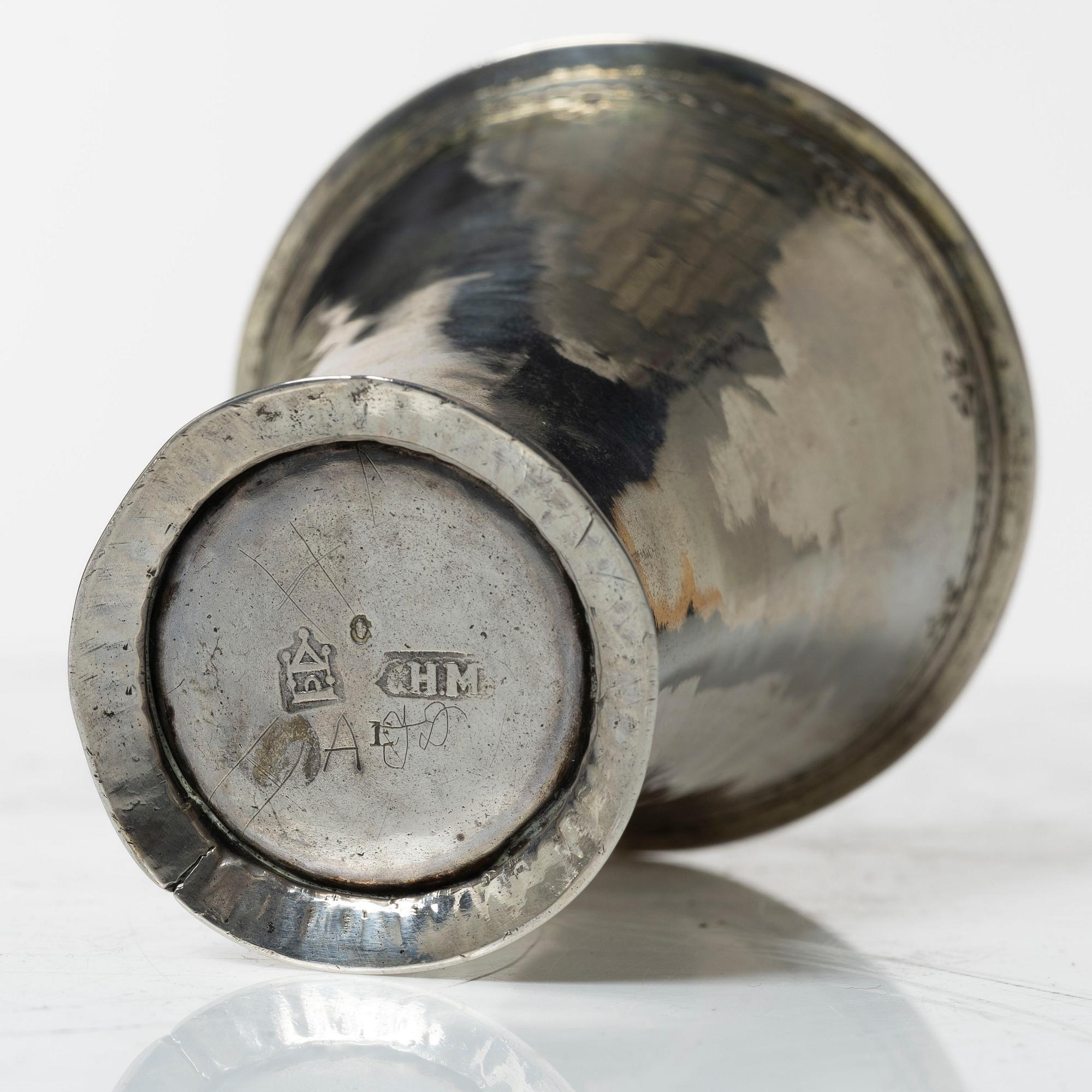 Conrad Heitmüller, bägare, silver Nyköping 1769.