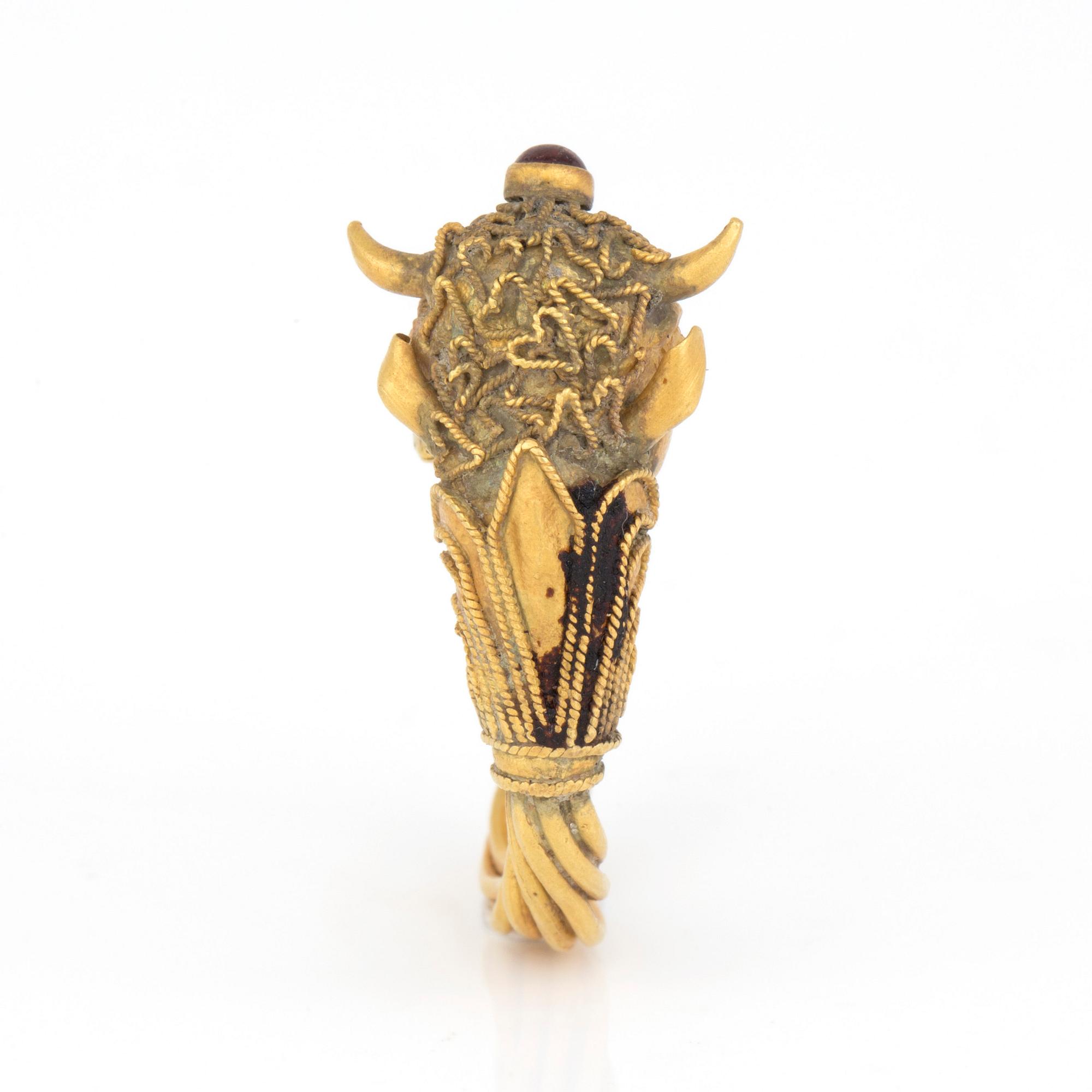 ÖRHÄNGE/RING, 18k guld, 12 gr, enligt intyg  från Medelhavsmuseet, troligen Grekland 300-200 -talet f.Kr.