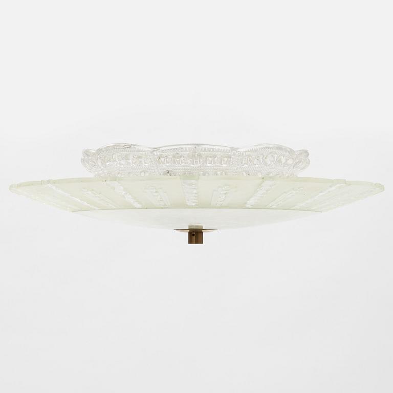 A glass ceiling lamp, mid-20th Century.