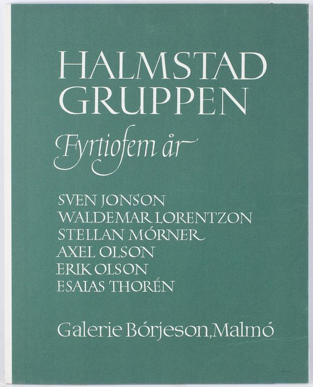 GRAFIKMAPP, "Halmstadgruppen 45 år". 6 st litografier, signerade, numrerade 324/350.