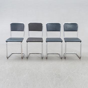 Chairs, "steel tube chair", 1940s-50s, 4 pcs.