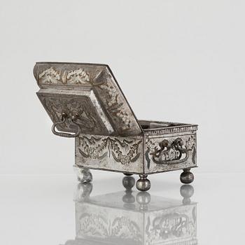A Russian Tula box width cover, 19th century.