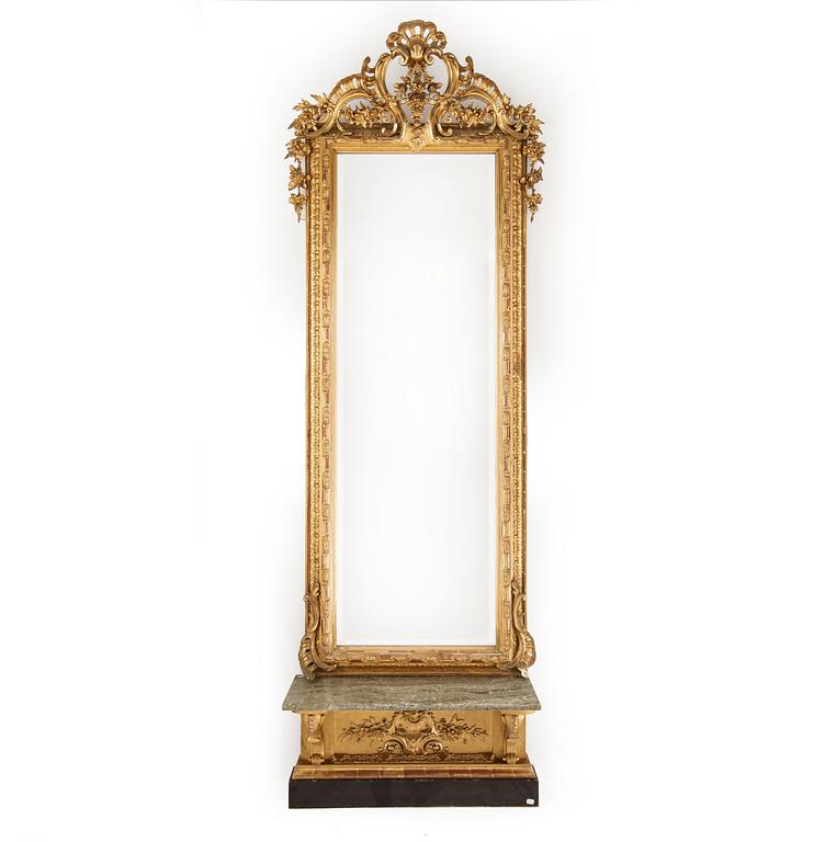 SPEGEL med KONSOLBORD. 1800-talets slut.