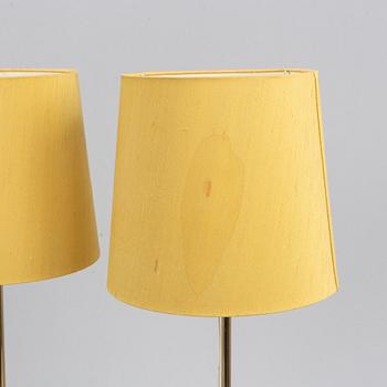 Apair of Bergbom brass table lamps.