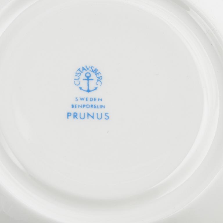 Stig Lindberg, tekoppar med fat, 12 st,   benporslin, "Prunus", Gustavsberg.