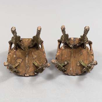 A pair of 20th century grotto armchairs.