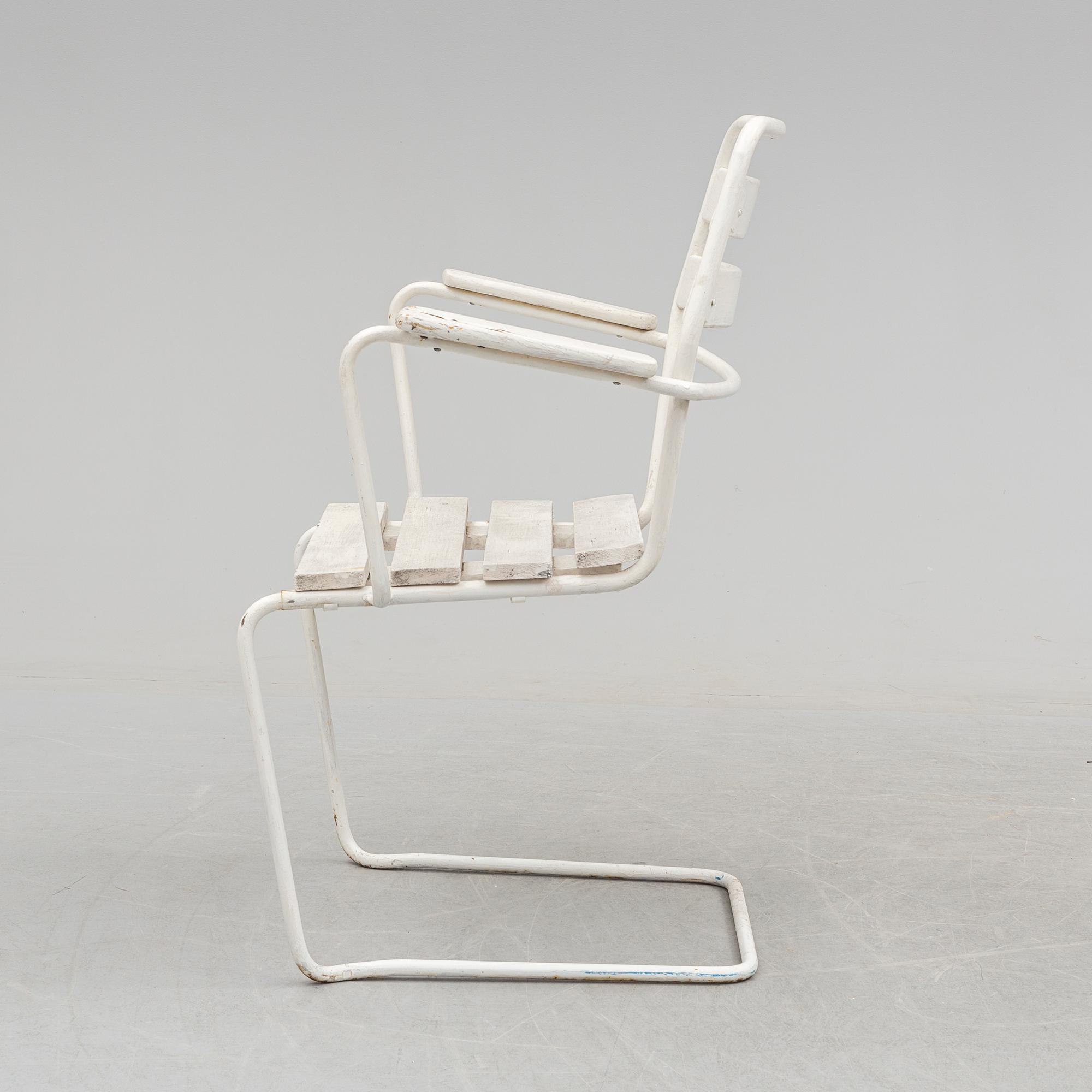 6 GARDEN CHAIRS, mid 20th century.