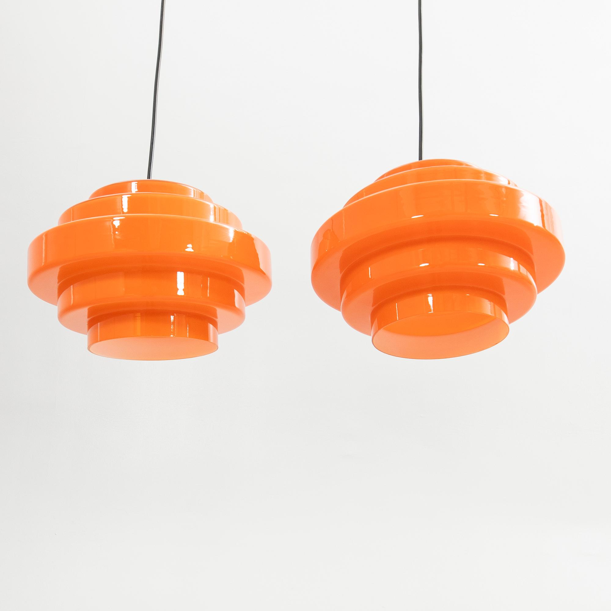 Ceiling lamps, a pair, 1970s.