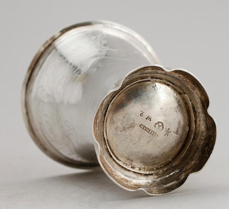 BÄGARE, silver, Carl Fredrik Seseman, Arboga 1803. Vikt ca 102 g.