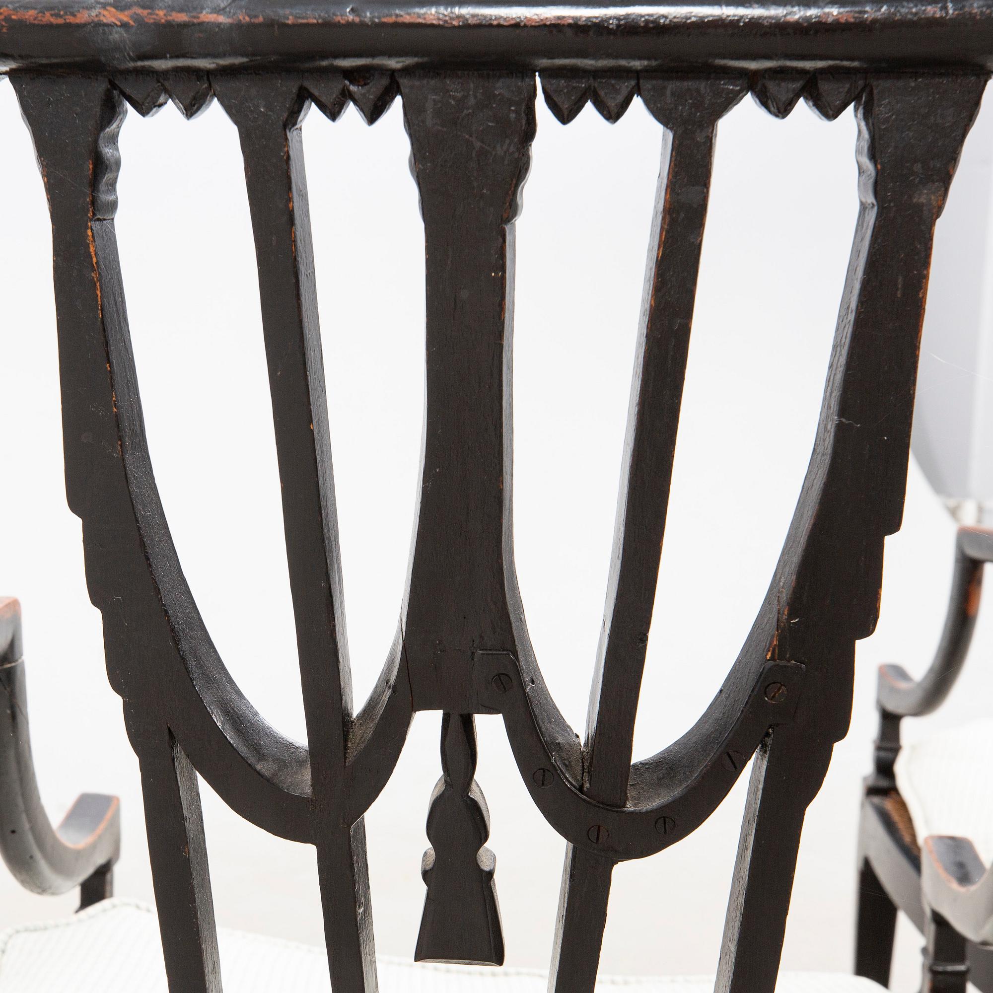 Armchairs, a pair, Denmark, 19th century.