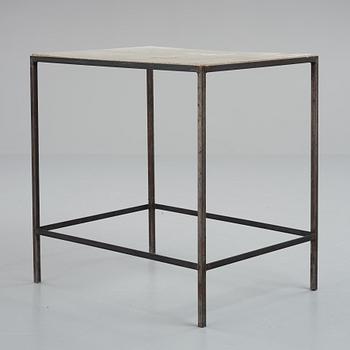 A metal and concrete side table reportedly by Stina Lindholm, Skulpturfabriken.