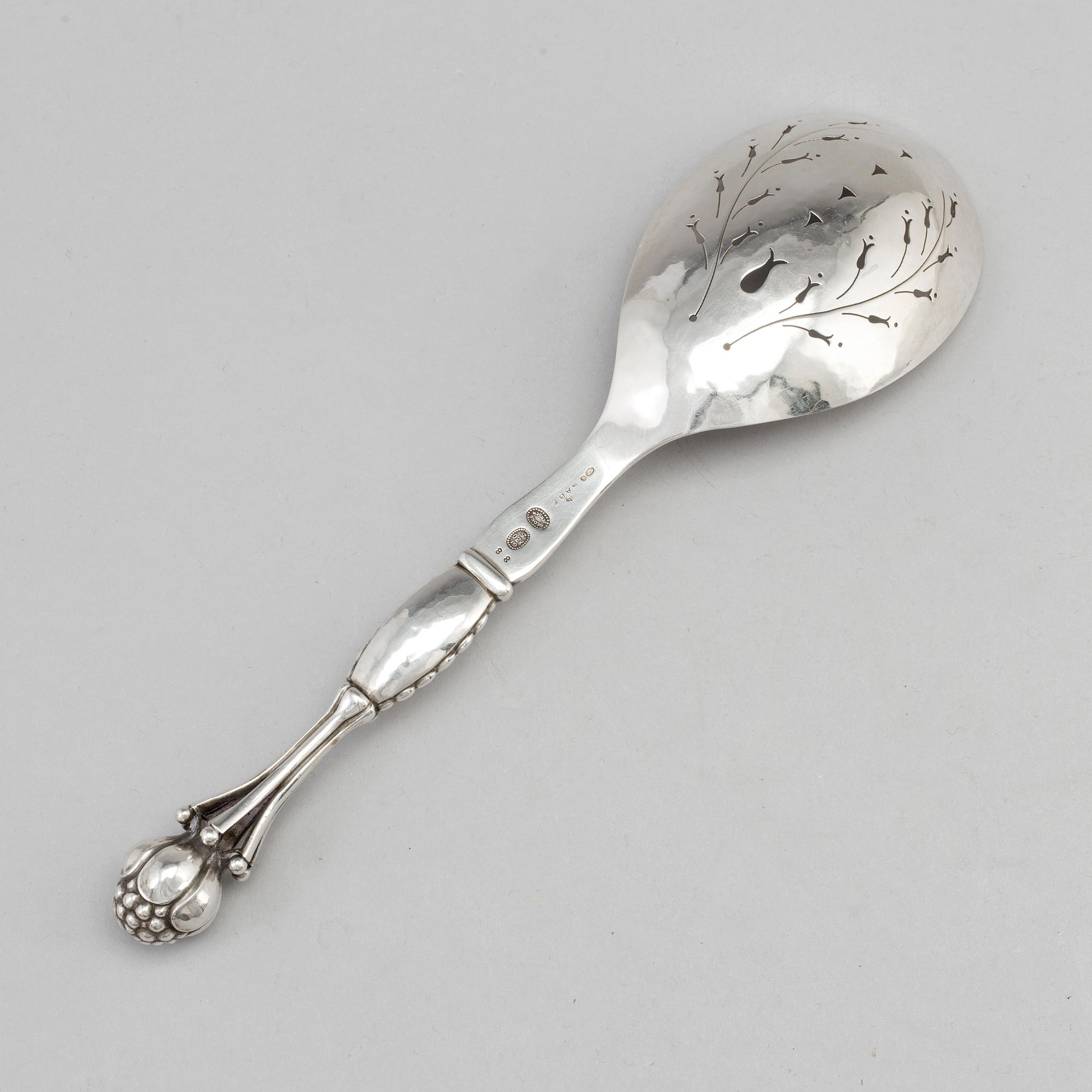 GEORG JENSEN, strösked, silver, 1900-talets första hälft. Vikt ca 110 g.