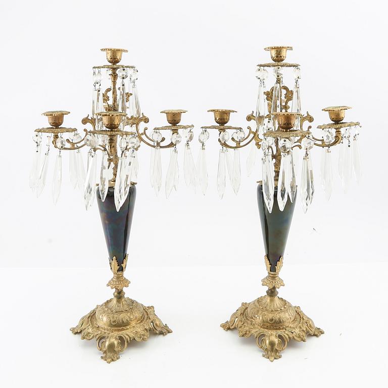 Kandelabrar 1 par, omkring 1900.