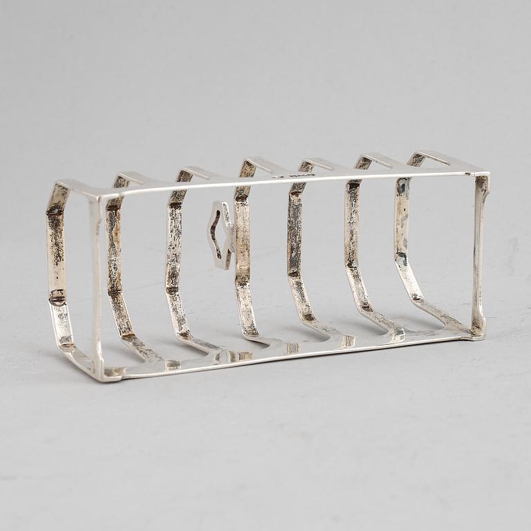Emile Viner, toastrack, silver, Sheffield 1934.