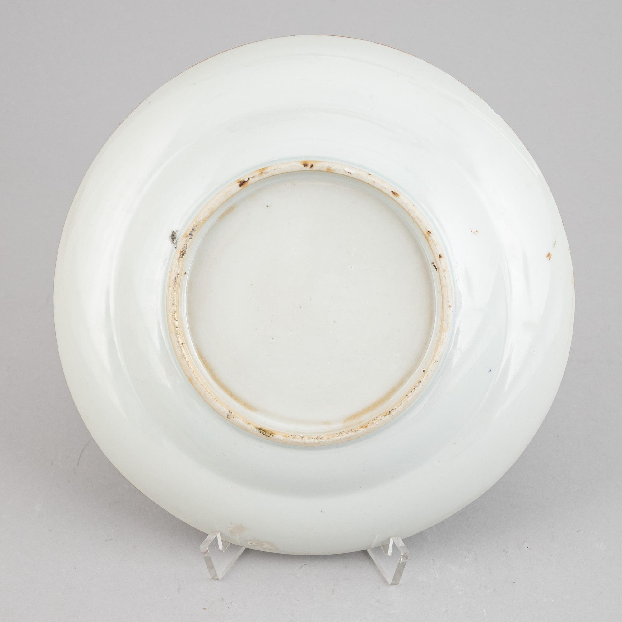 A set of six Chinese, Canton porcelain plates, around the year 1910.