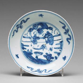 885. A set of eleven blue and white dishes, Ming dynasty, Wanli (1572-1620).