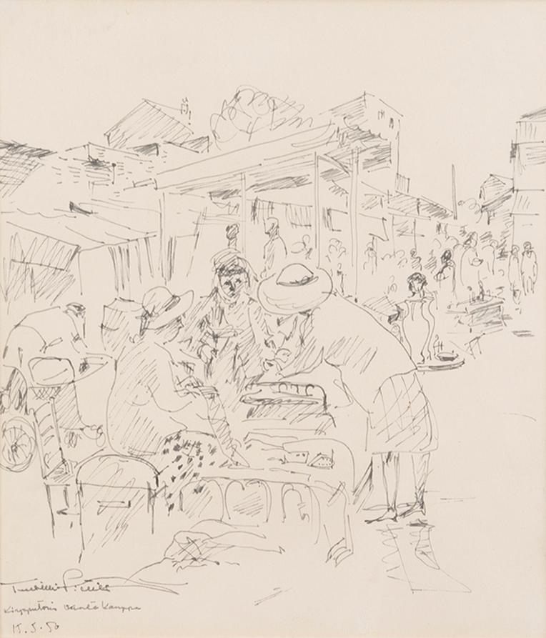 TUULIKKI PIETILÄ, teckningar, 4 st, signerade och daterade 15.5. 1950.