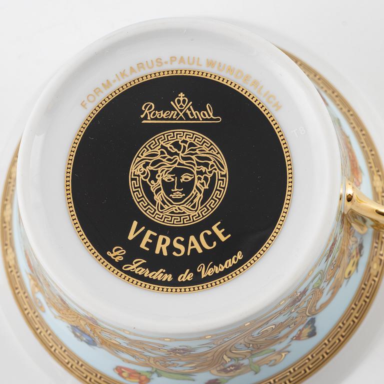 Versace, service parts, 12 pieces, "Le Jardin de Versace", porcelain, Rosenthal, Germany.