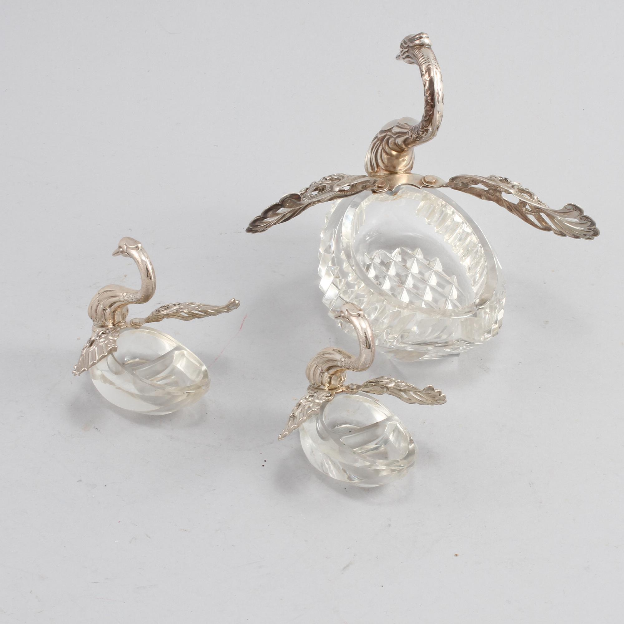 PARTI SILVER, 9 delar, bl a Henry Williams, Birmingham, 1905.