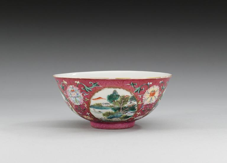SKÅL, porslin. Sen Qing dynasti (1644-1912).
