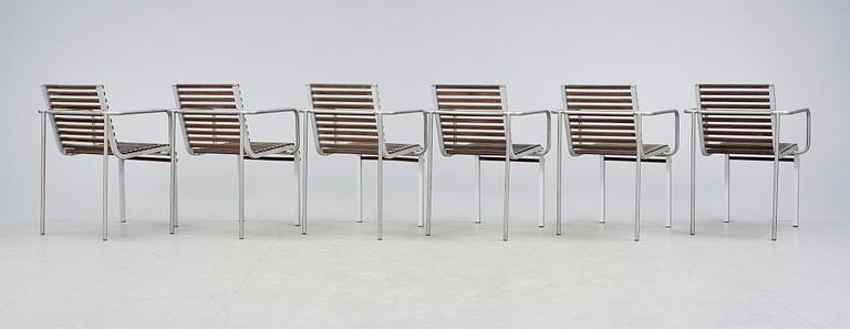 TRÄDGÅRDSSTOLAR, 6 st, Arnold Merckx, "Extremis", Formgiven 1998.