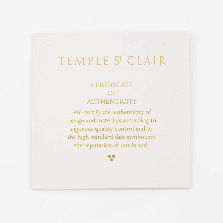 Pendant with chain in 18K gold featuring rock crystal and round brilliant-cut diamonds, Temple St Clair.