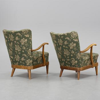 FÅTÖLJER, ett par, 1940/50-tal.