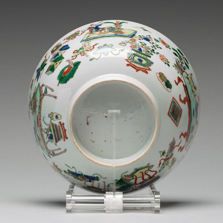 SKÅL, porslin. Qingdynastin, Kangxi (1662-1722).