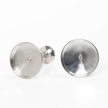 A pair of Swedish silver candlesticks, mark of Lazlo Hukvist, Mema, Lidköping, 1992.