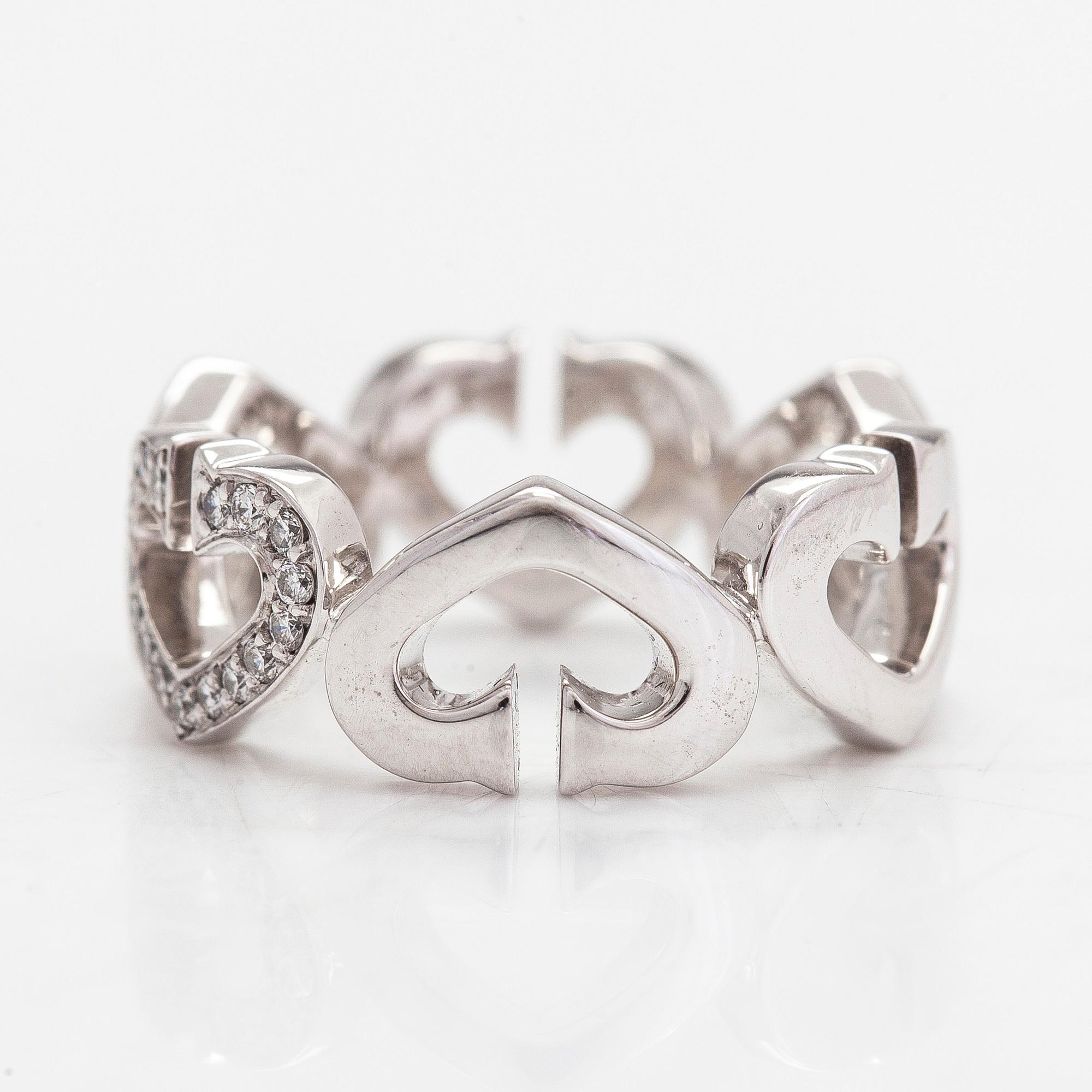 Cartier, ring, "C de Cartier", 18K vitguld och diamanter ca 0.10 ct totalt.