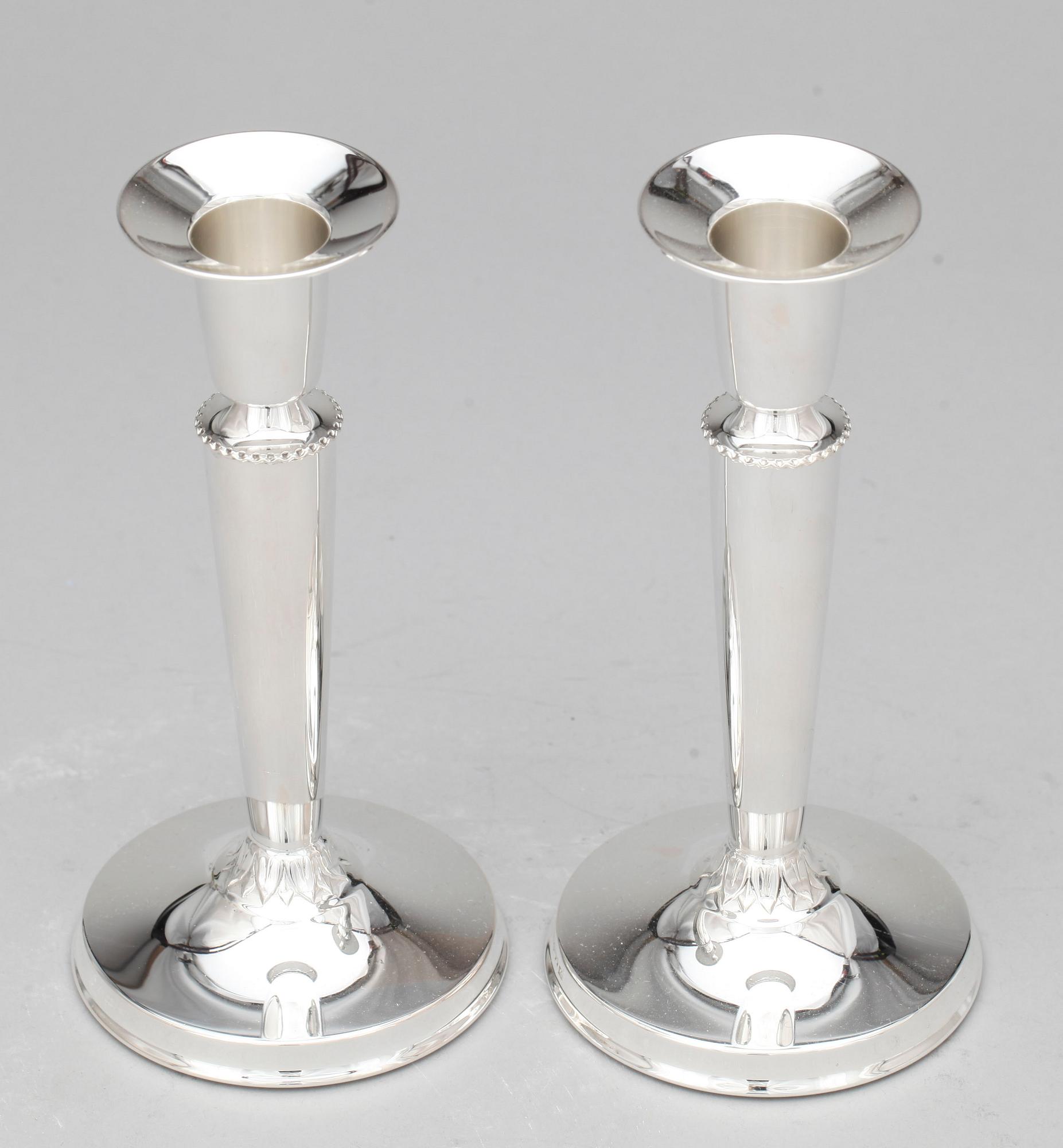 LJUSSTAKAR, ett par, silver, BEFA, Göteborg, 1960.