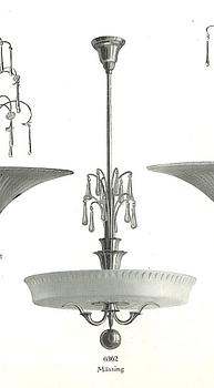 Harald Notini, a 1930's ceiling lamp, variant of model "6362", Arvid Böhlmarks lampfabrik, Sweden.