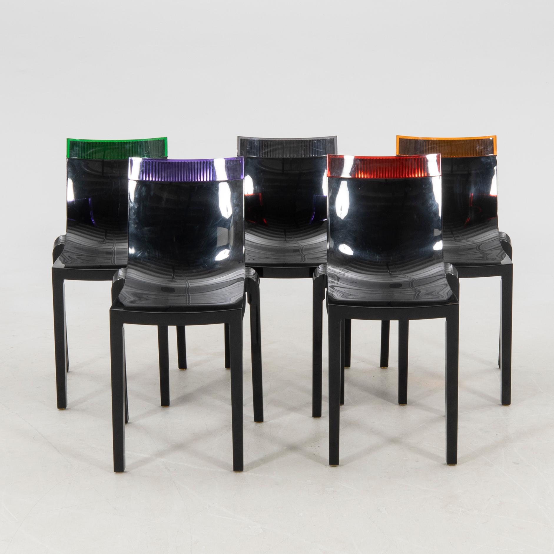 Chairs, 5 pcs "Hi cut", Kartell, 21st century.
