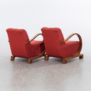 FÅTÖLJER, 1 par, art déco-stil, 1900-talets mitt.