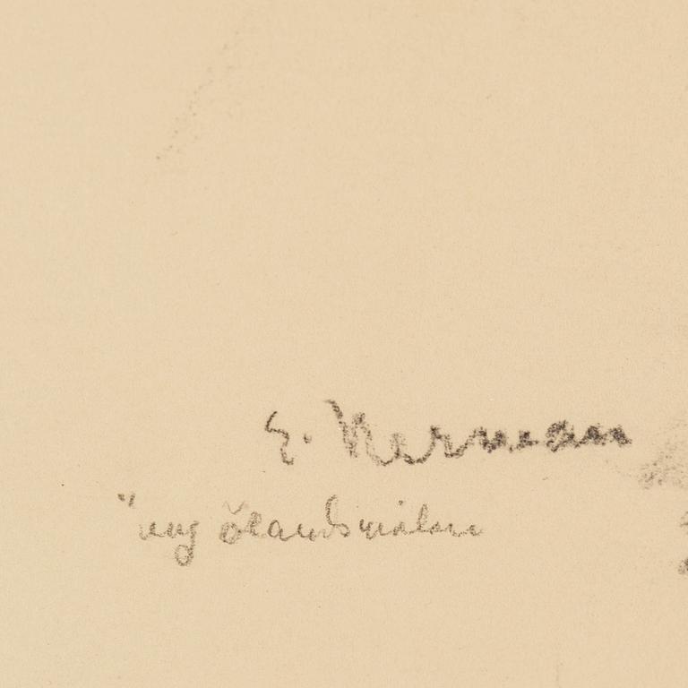 EINAR NERMAN, kolteckning, signerad.