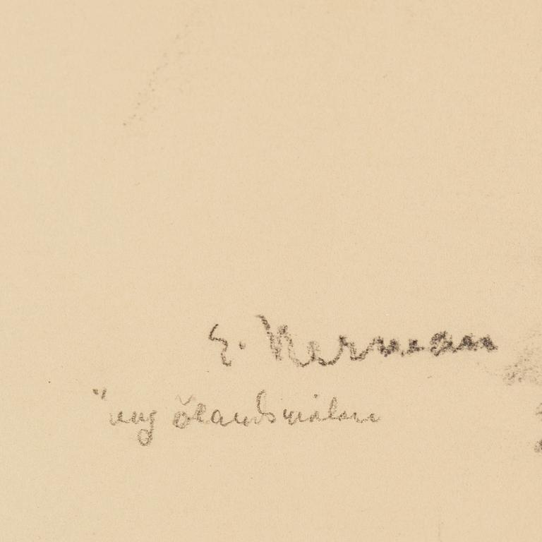 EINAR NERMAN, Charchoal on paper, signed.