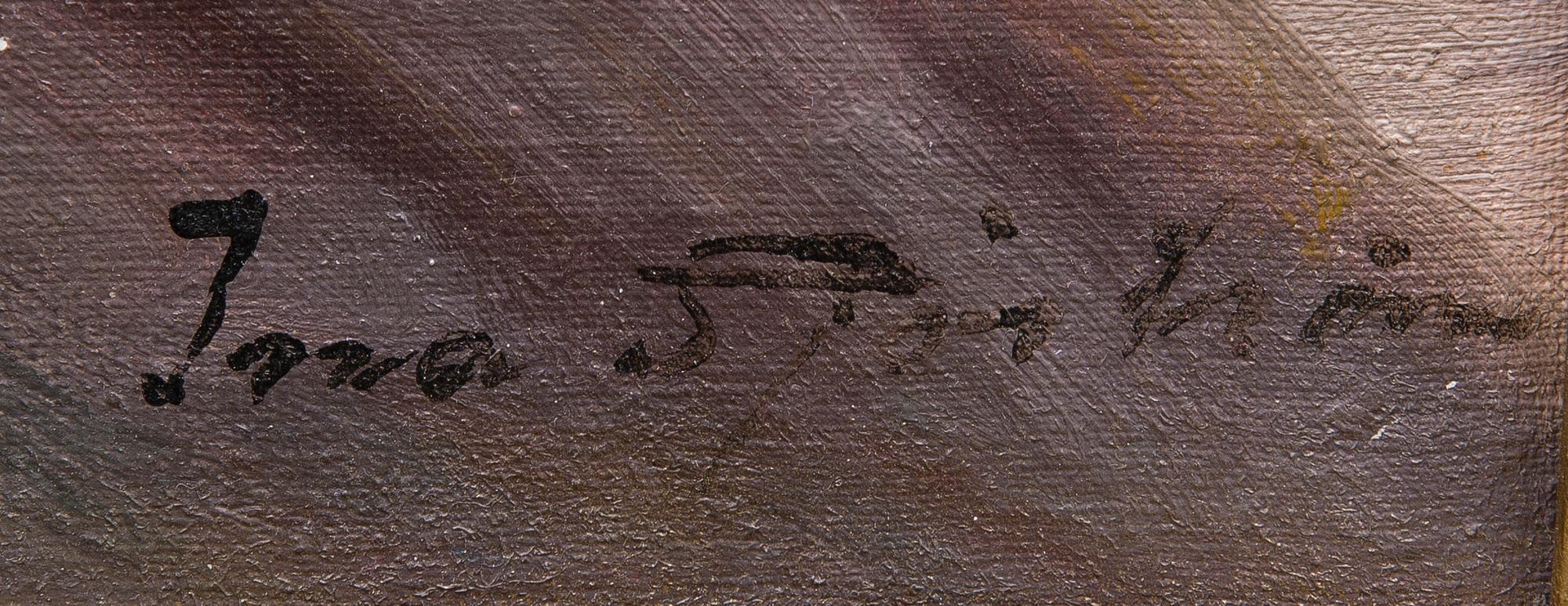 INA SJÖSTRÖM, öljy levylle, signeerattu.