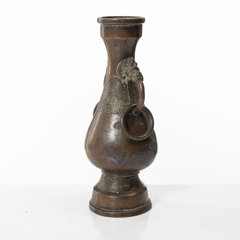 A Chinese bronze vase, Ming dynasty (1368-1644).