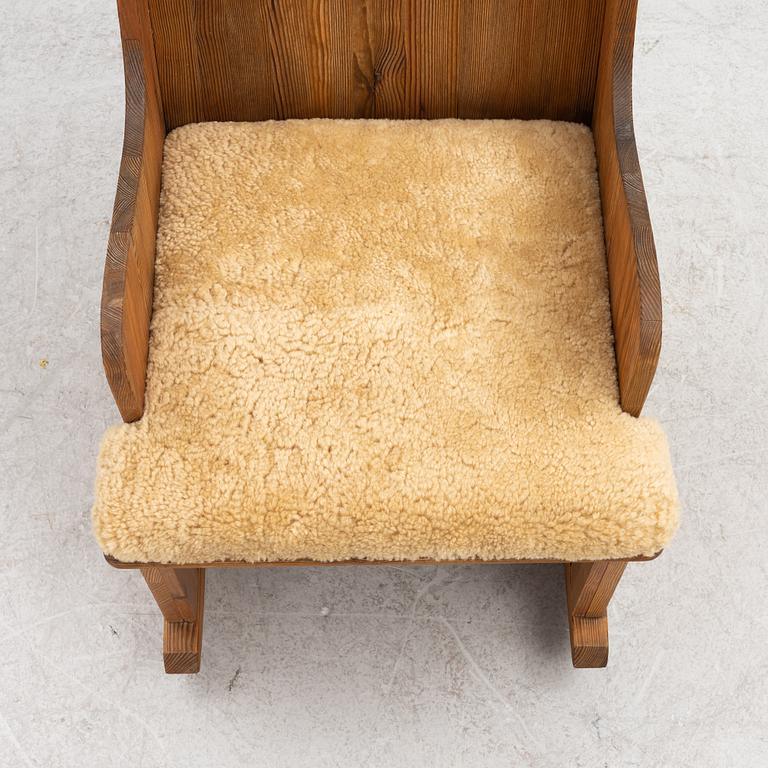 Axel Einar Hjorth, a "Lovö" rocking chair, Nordiska Kompaniet, Sweden, 1930's.