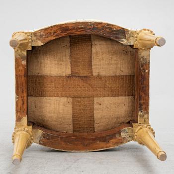 A Gustavian stool by Johan Lindgren (active in Stockholm, Sweden, 1770-1800).