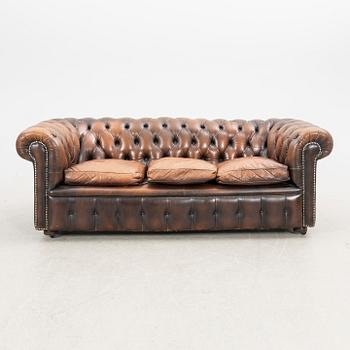 Sofa and armchair, Chesterfield, 20th century.
