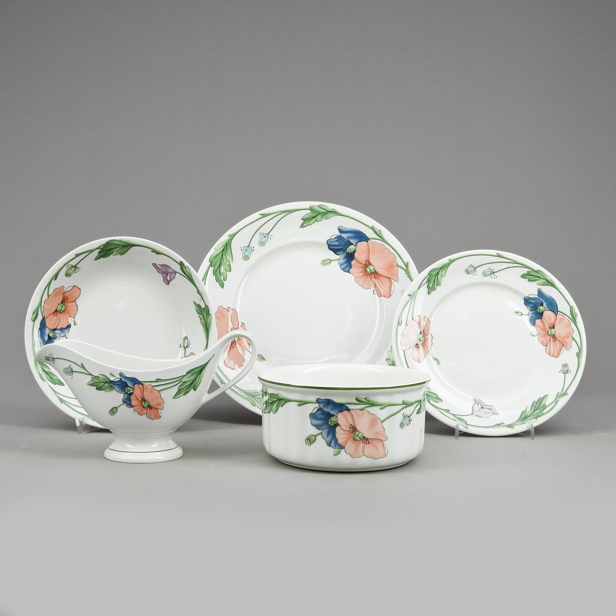 MATSERVIS, ca 32 delar, porslin, "Amapola", Villeroy & Boch.